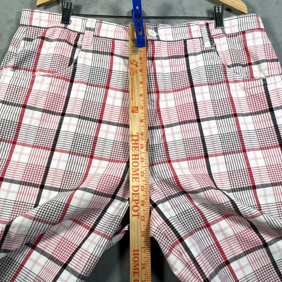 Southpole Shorts Mens 42 Red White Plaid Baggy Hip Hop Skater Y2K 14" Inseam - Picture 5 of 11